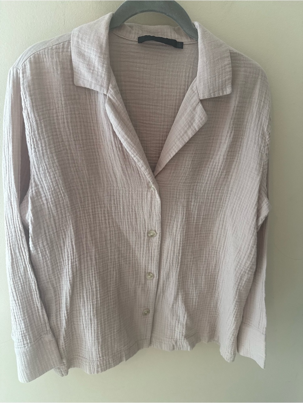Jenni Kayne light pink gauze button down shirt size Small